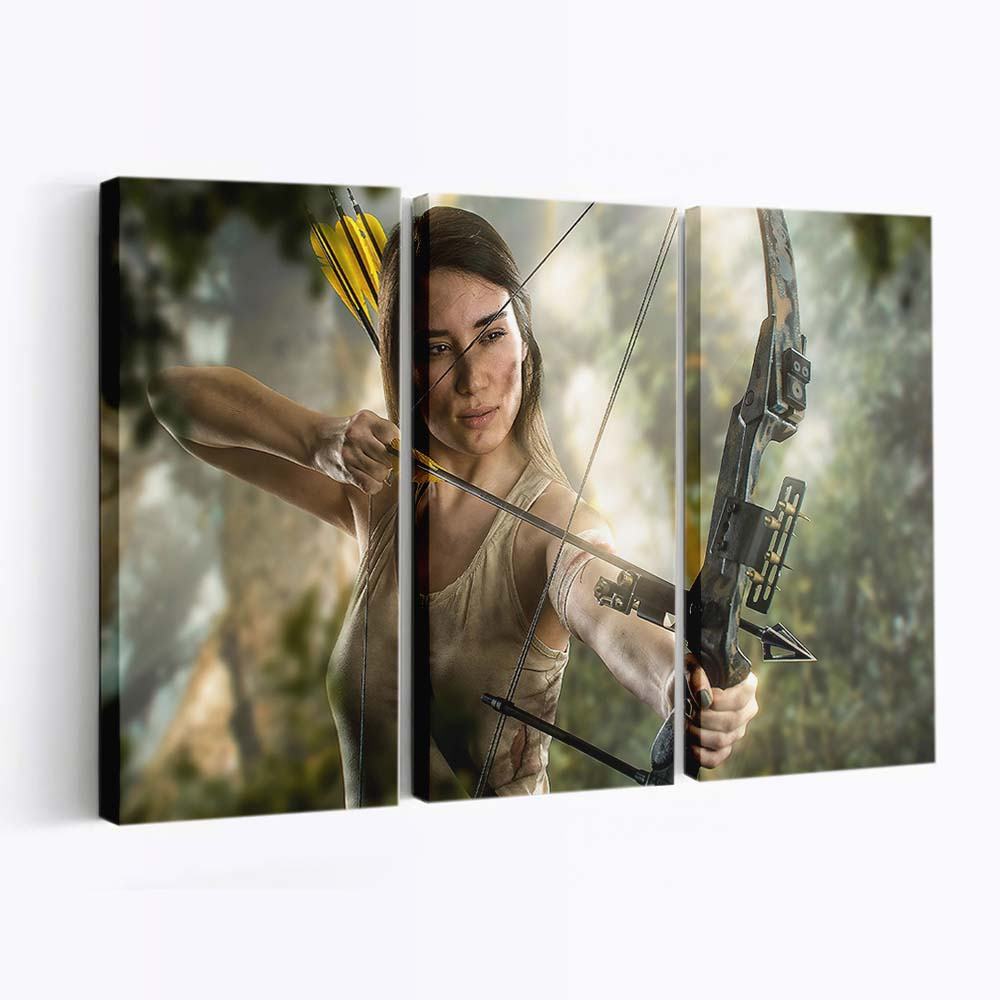 lara croft with bow and arrrow cosplay 4k 8a